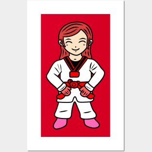Chibi taekwondo girl Posters and Art